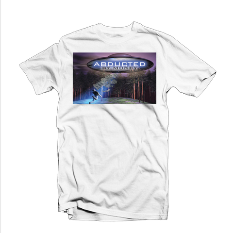 "Abducted by Money" T Shirt (White/Purple/Blue)