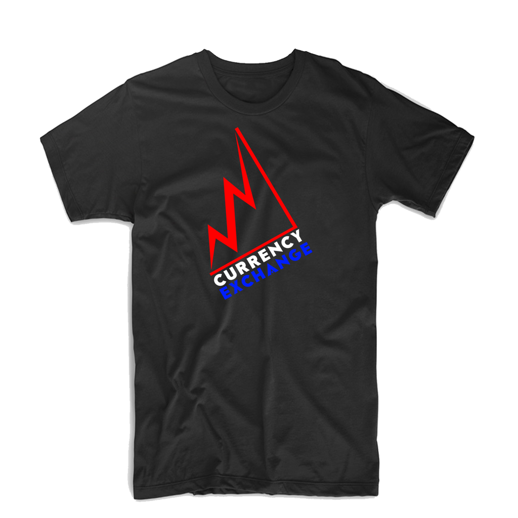 Currency Exchange "Stock Rise" Bold T Shirt (Black/Royal Blue/Red/White)
