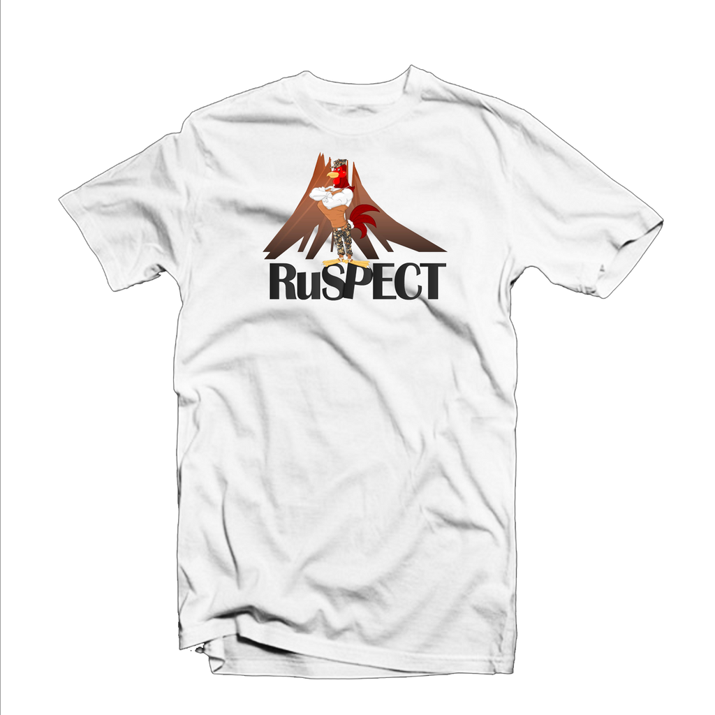 Ruspect "Rooster" T Shirt (White/Black/Burgundy)