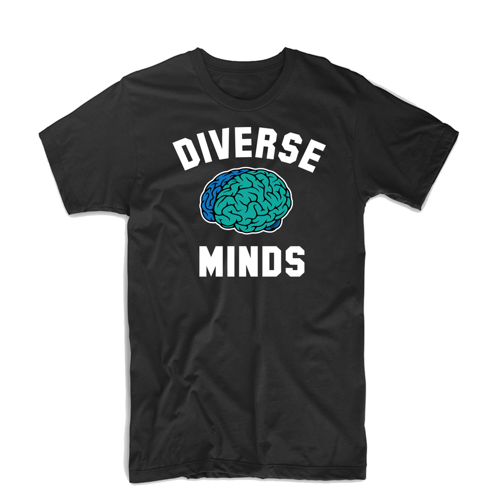 Diverse Minds Team T Shirt (Black/Blue/Turquoise)