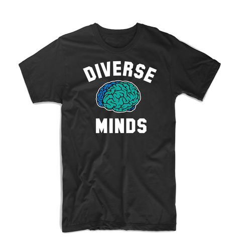 Diverse Minds Team T Shirt (Black/Blue/Turquoise)