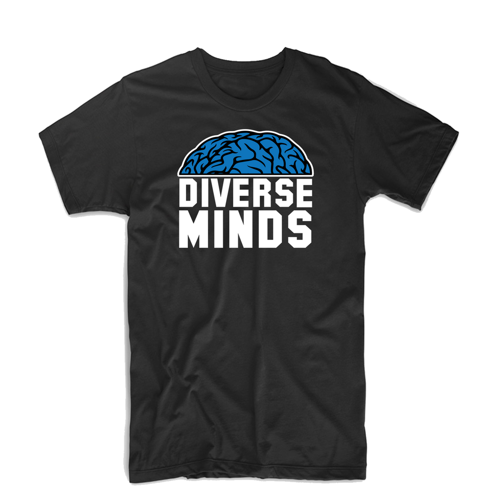 Diverse Minds "Top Brain" T Shirt (Black/White/Blue)