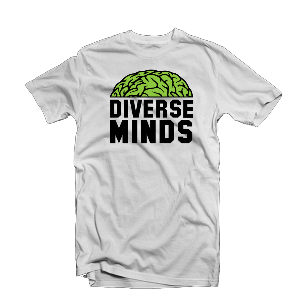 Diverse Minds "Top Brain" T Shirt (White/Black/Lime)