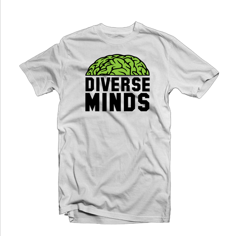 Diverse Minds "Top Brain" T Shirt (White/Black/Lime)