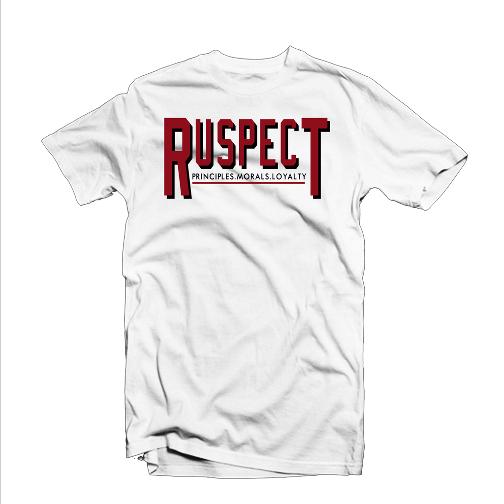 Ruspect "Ru Bold" T Shirt (White/Black/Red)