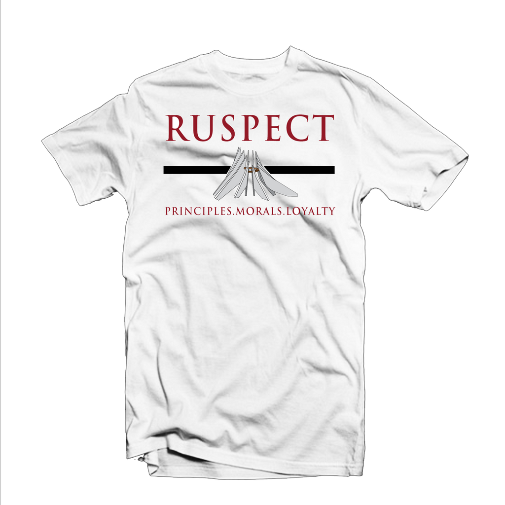 Ruspect "PML" T Shirt (White/Burgundy/Black)
