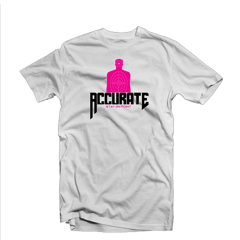 Accurate "Target" T Shirt (White/Pink)