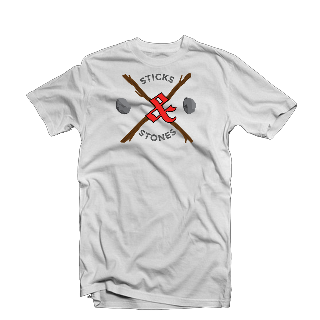 Sticks & Stones"Woods Design" T Shirt (White/Red/Brown)