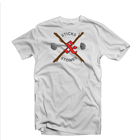 Sticks & Stones"Woods Design" T Shirt (White/Red/Brown)