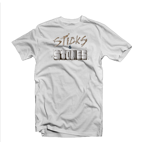 Sticks & Stones  "Art" T Shirt (White/Brown/Dark Blue)